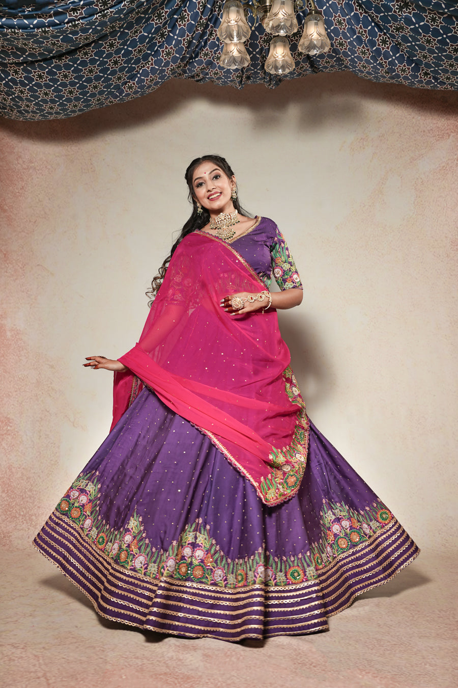Purple Pink Lehenga Choli