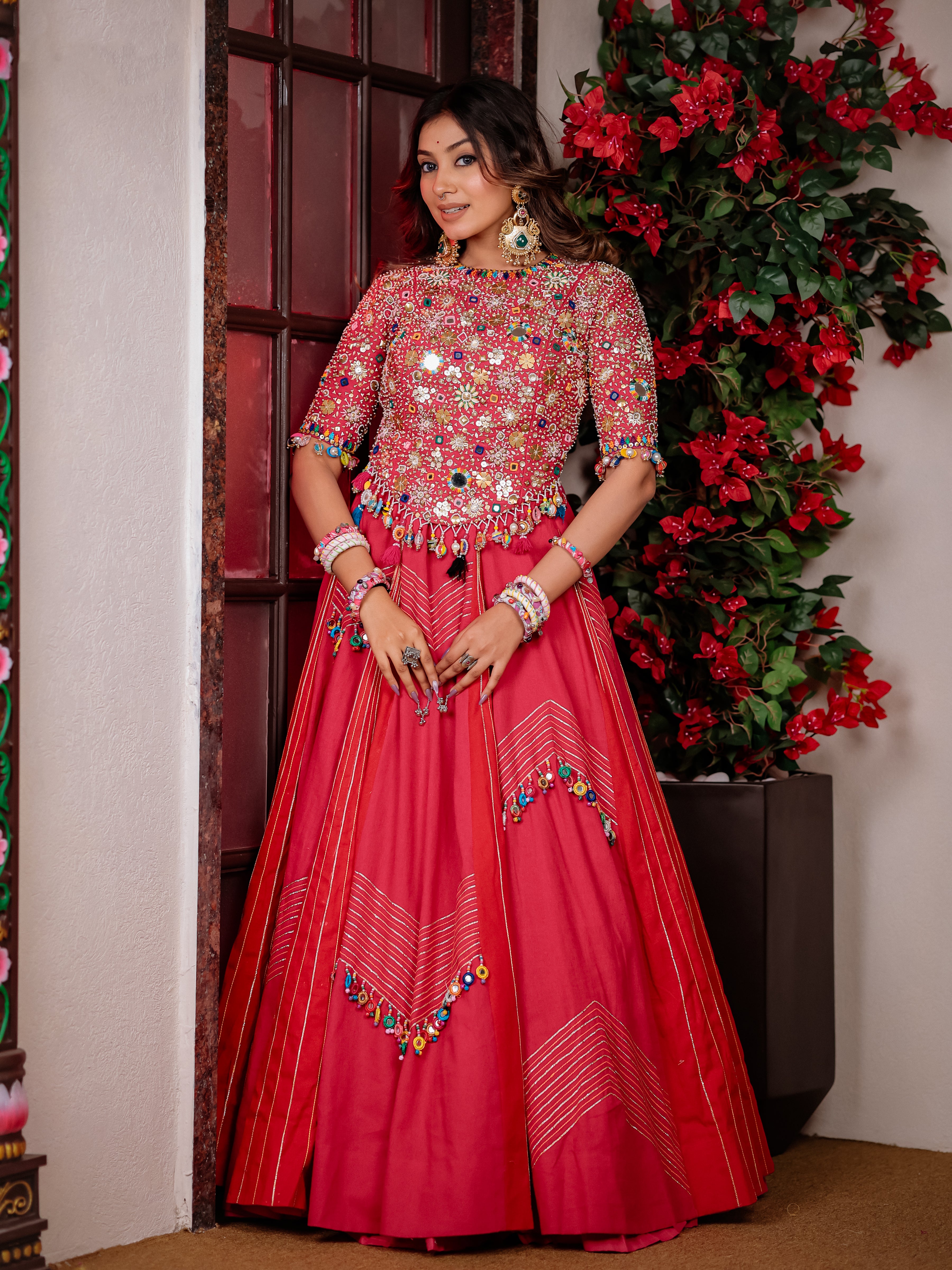 Rani Queen Hand Work Chaniya Choli – Cotton Khadi Lehenga Set