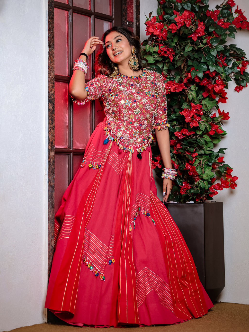 Rani Queen Hand Work Chaniya Choli – Cotton Khadi Lehenga Set
