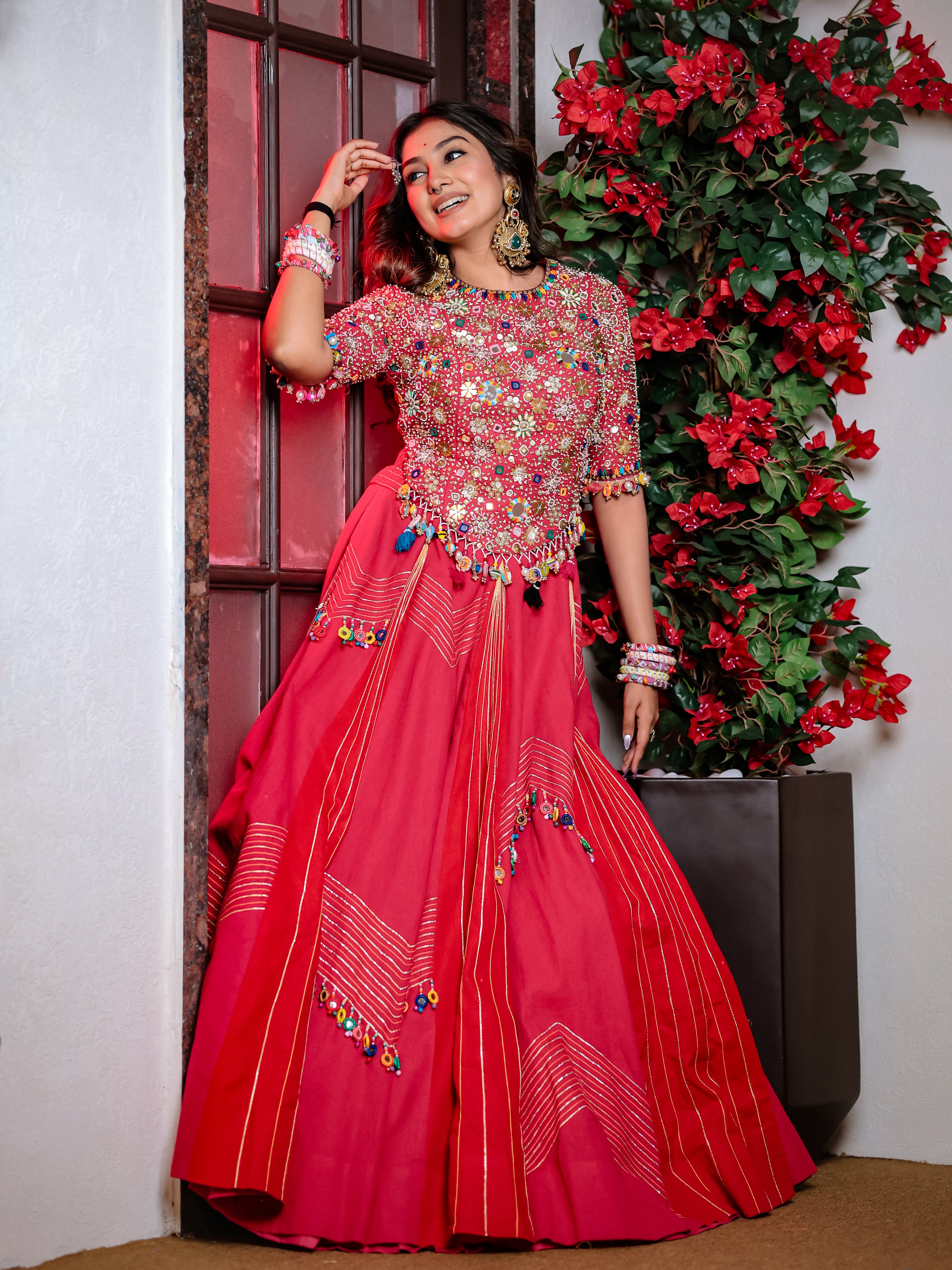 Rani Queen Hand Work Chaniya Choli – Cotton Khadi Lehenga Set