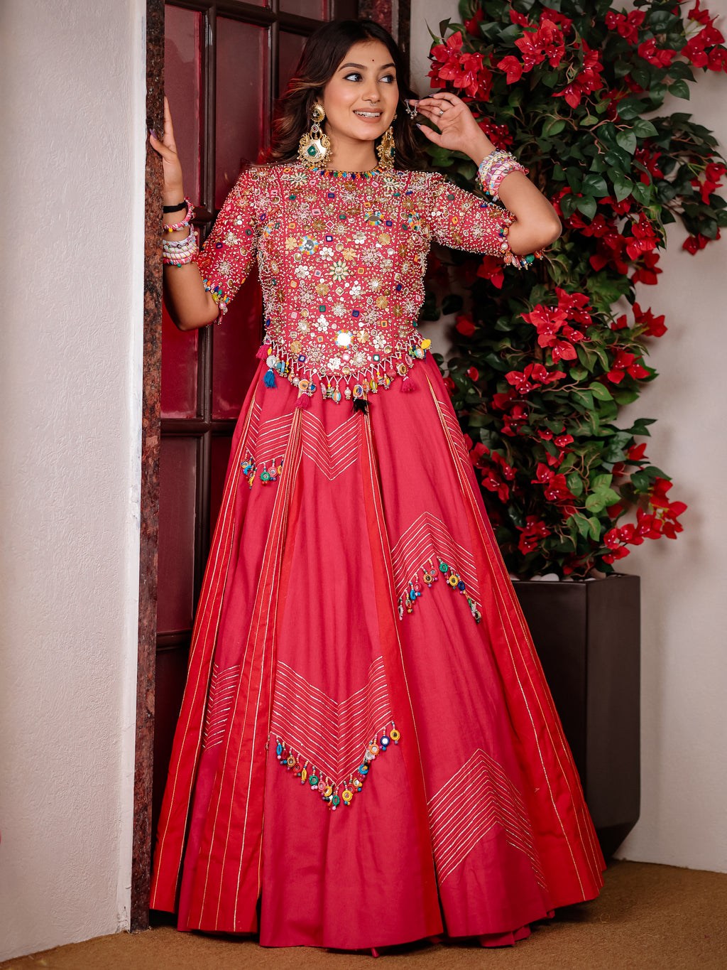 Rani Queen Hand Work Chaniya Choli – Cotton Khadi Lehenga Set