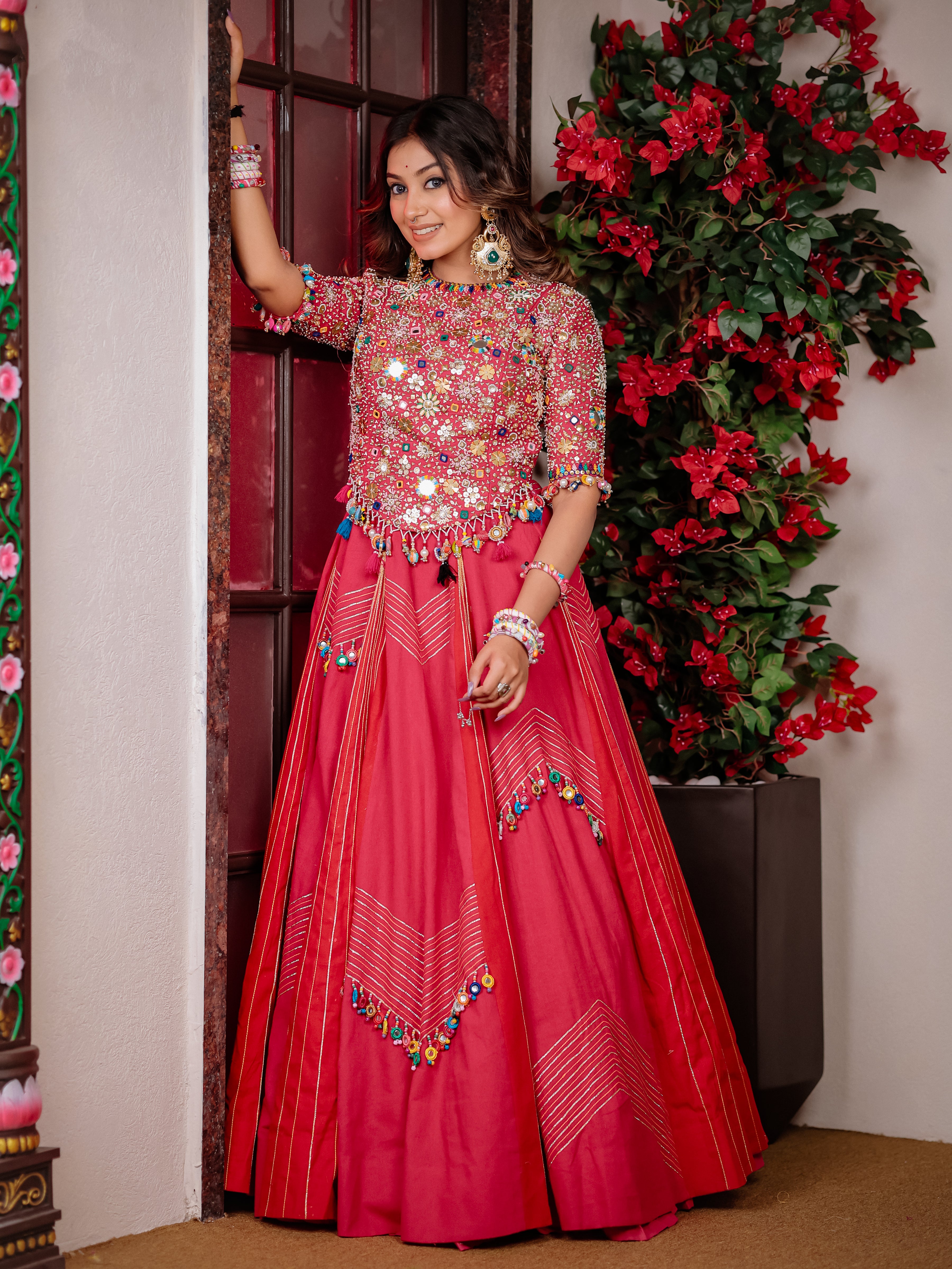 Rani Queen Hand Work Chaniya Choli – Cotton Khadi Lehenga Set