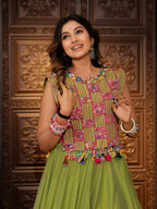 Cool Pink Hand Work Chaniya Choli with Jacket – South Silk Ethnic Set