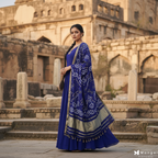 Royal Blue Bandhani Anarkali Suit for Women