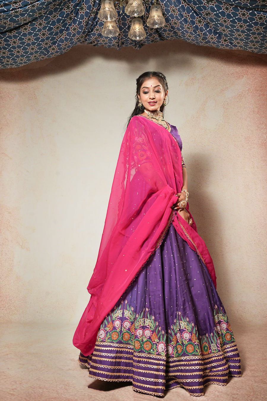 Purple Pink Lehenga Choli