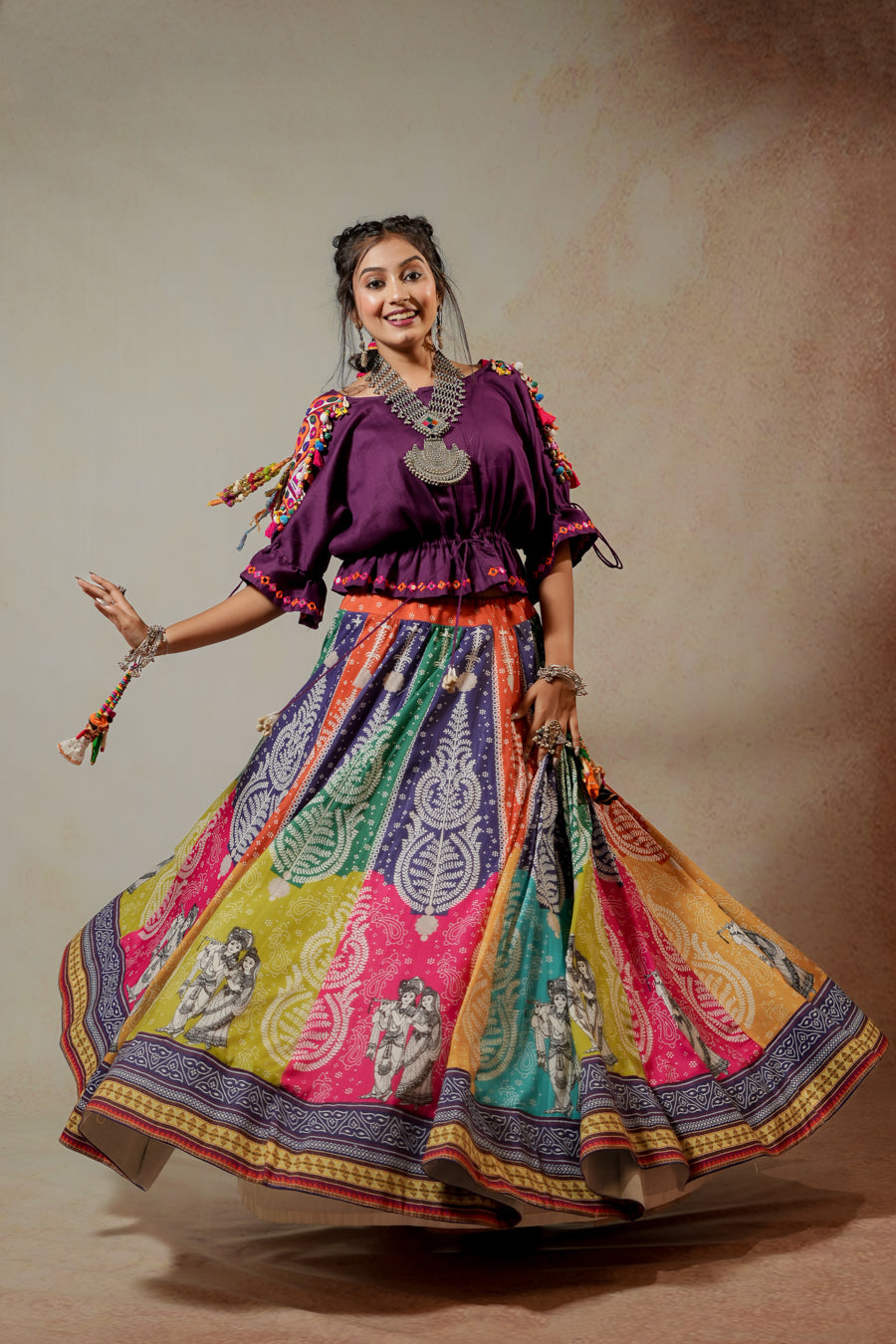 Purple Multi Lehenga Choli