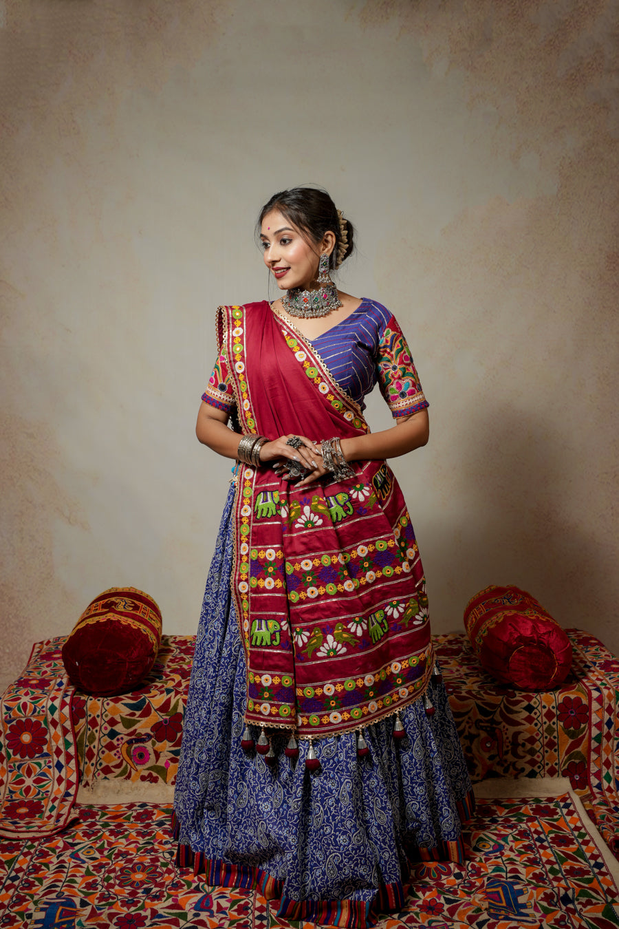 Blue Marron Lehenga Choli