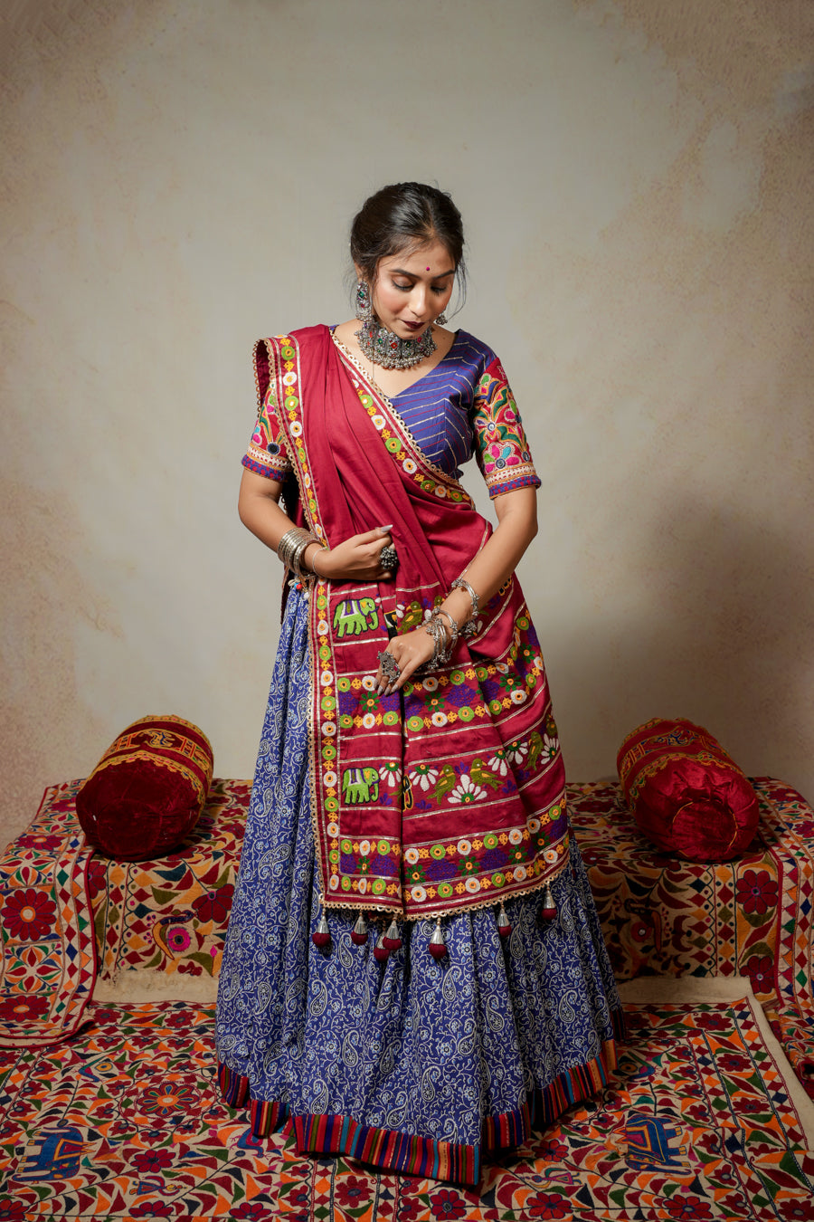 Blue Marron Lehenga Choli