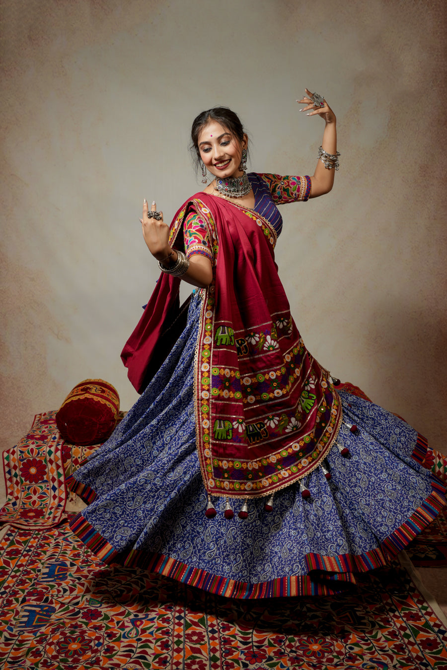 Blue Marron Lehenga Choli