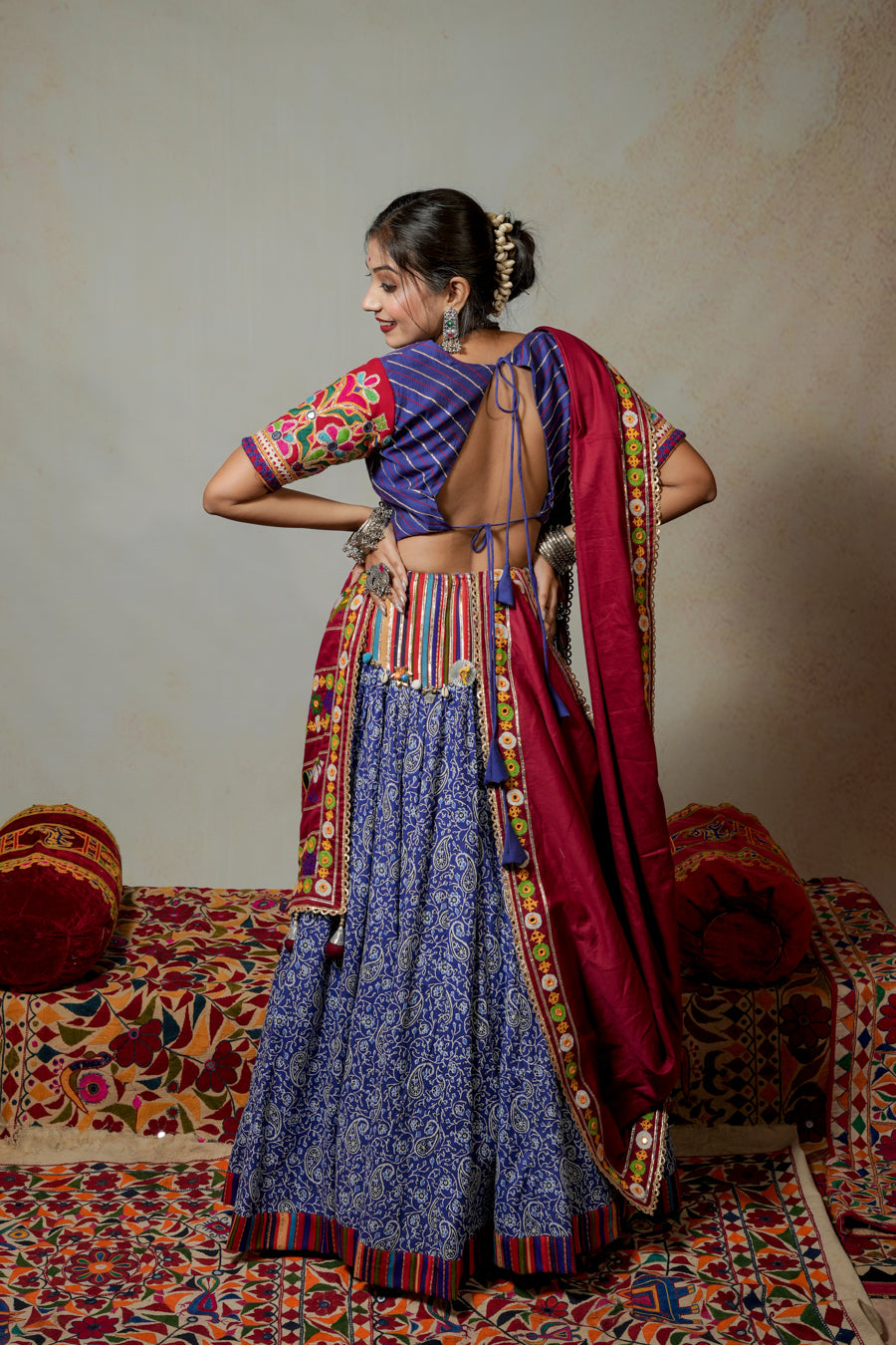 Blue Marron Lehenga Choli