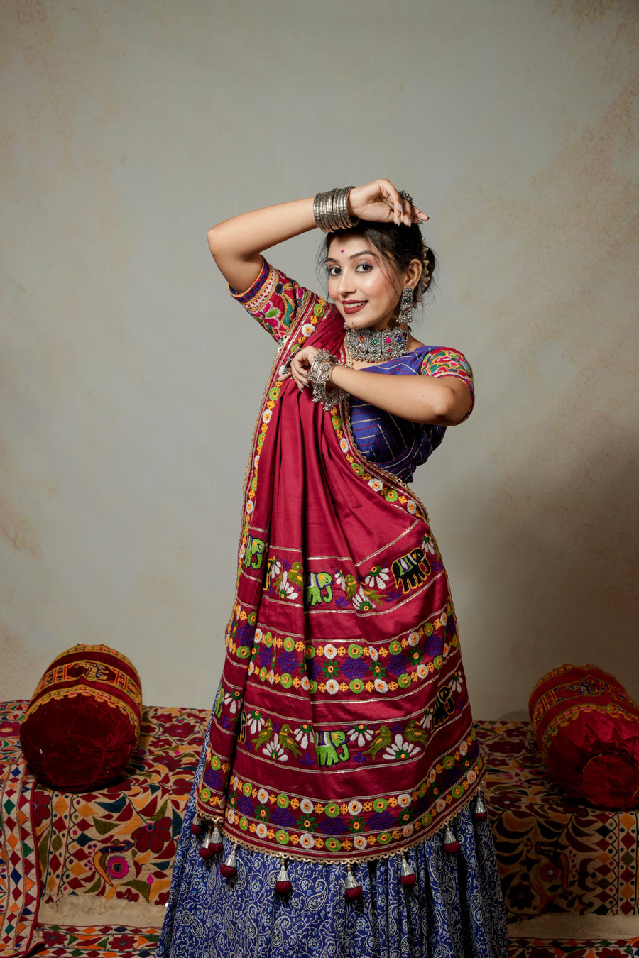 Blue Marron Lehenga Choli