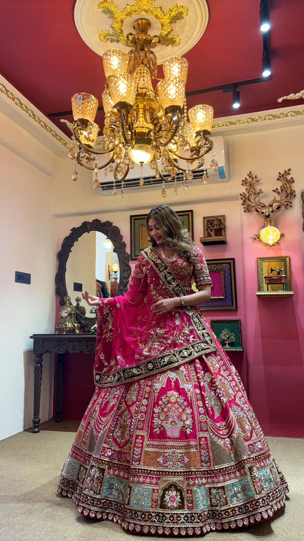 Pink Peacock Bridal Lehenga