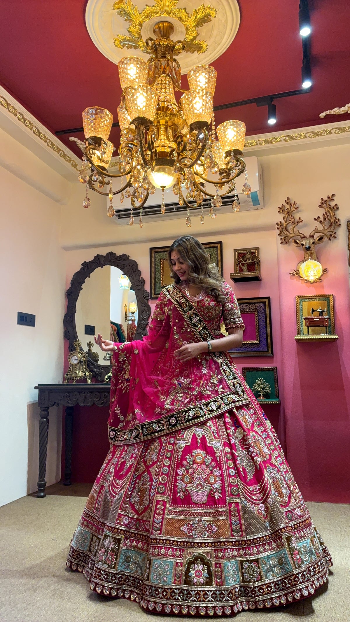 Pink Peacock Bridal Lehenga
