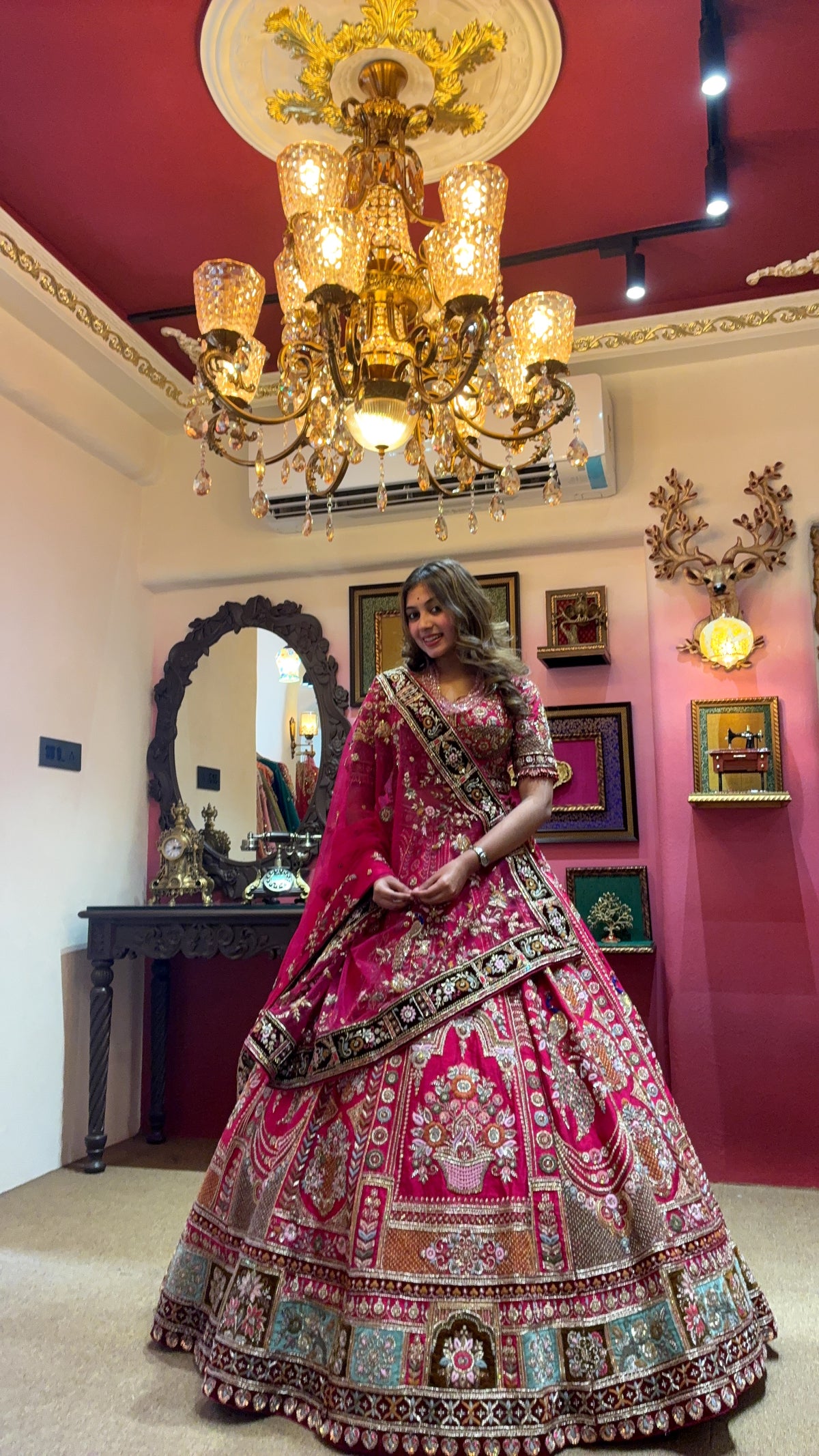Pink Peacock Bridal Lehenga