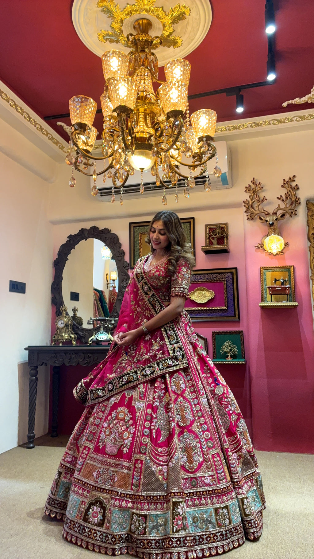Pink Peacock Bridal Lehenga