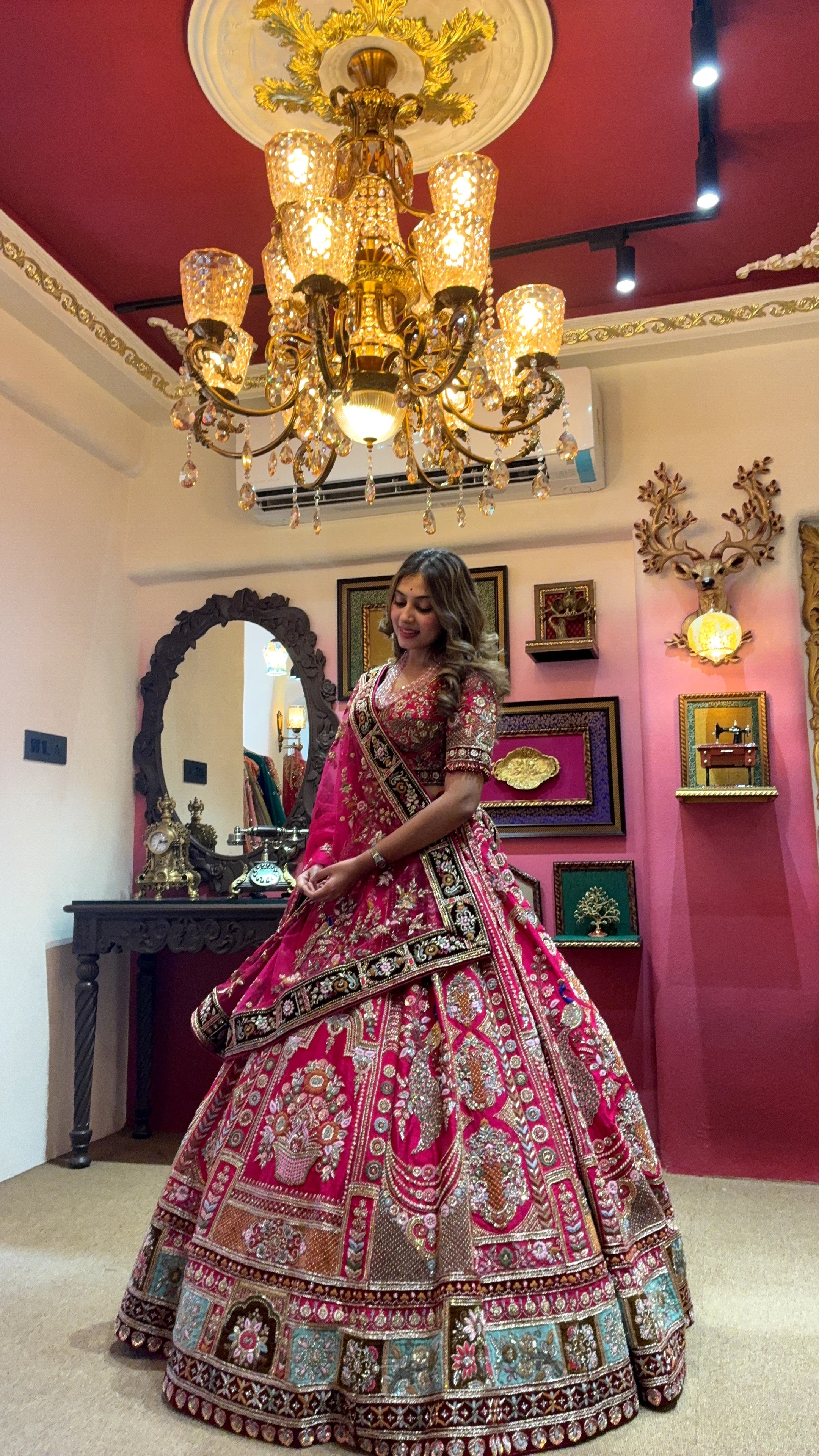 Pink Peacock Bridal Lehenga