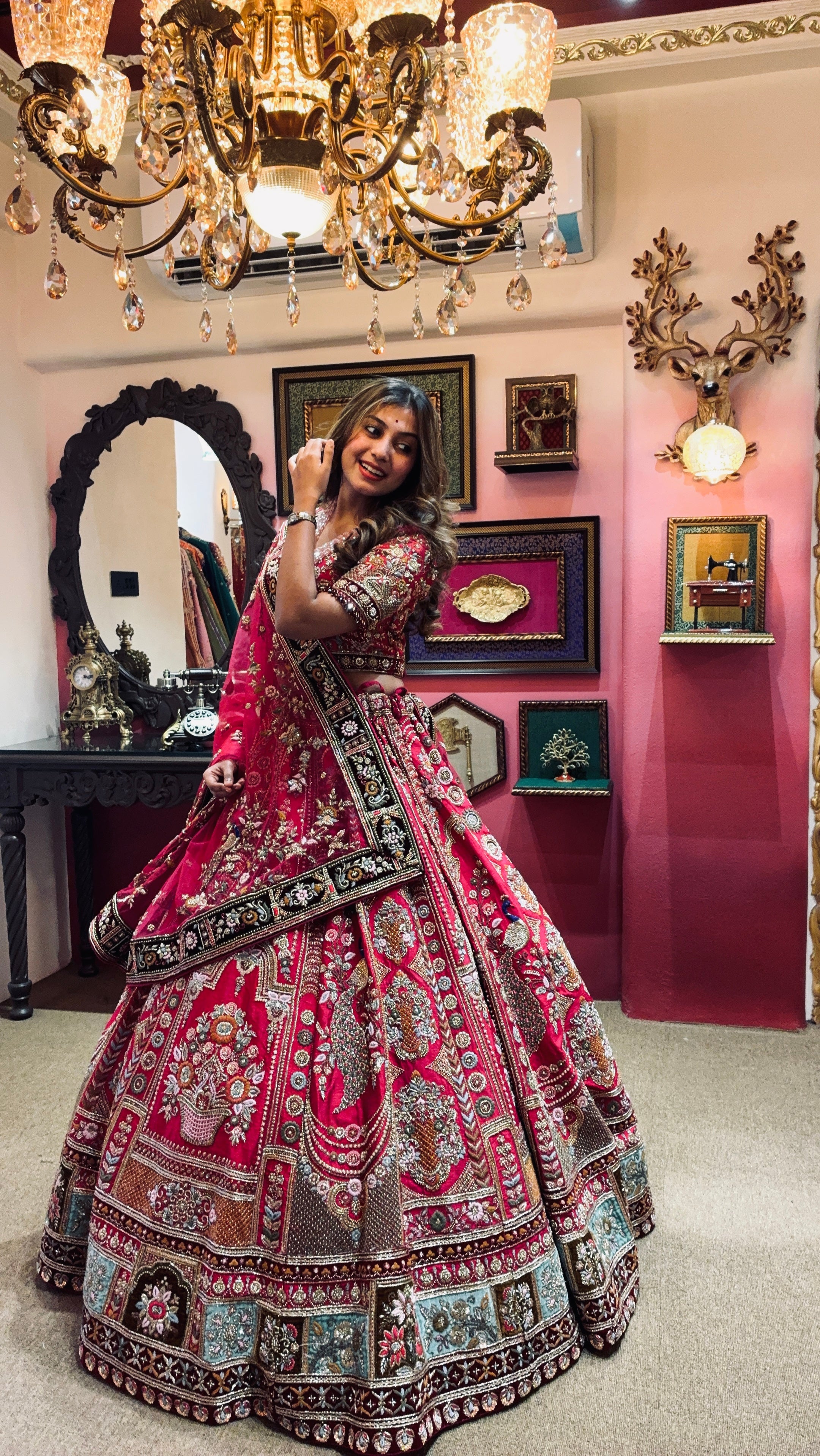 Pink Peacock Bridal Lehenga