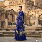Royal Blue Bandhani Anarkali Suit for Women