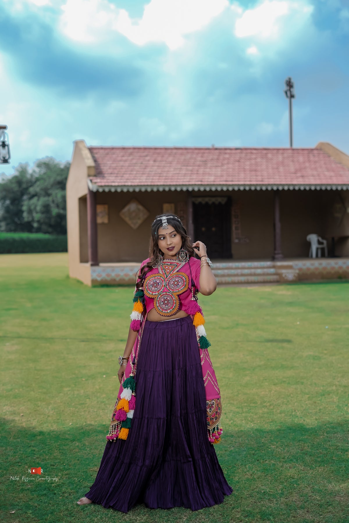 Purple and Pink lehenga