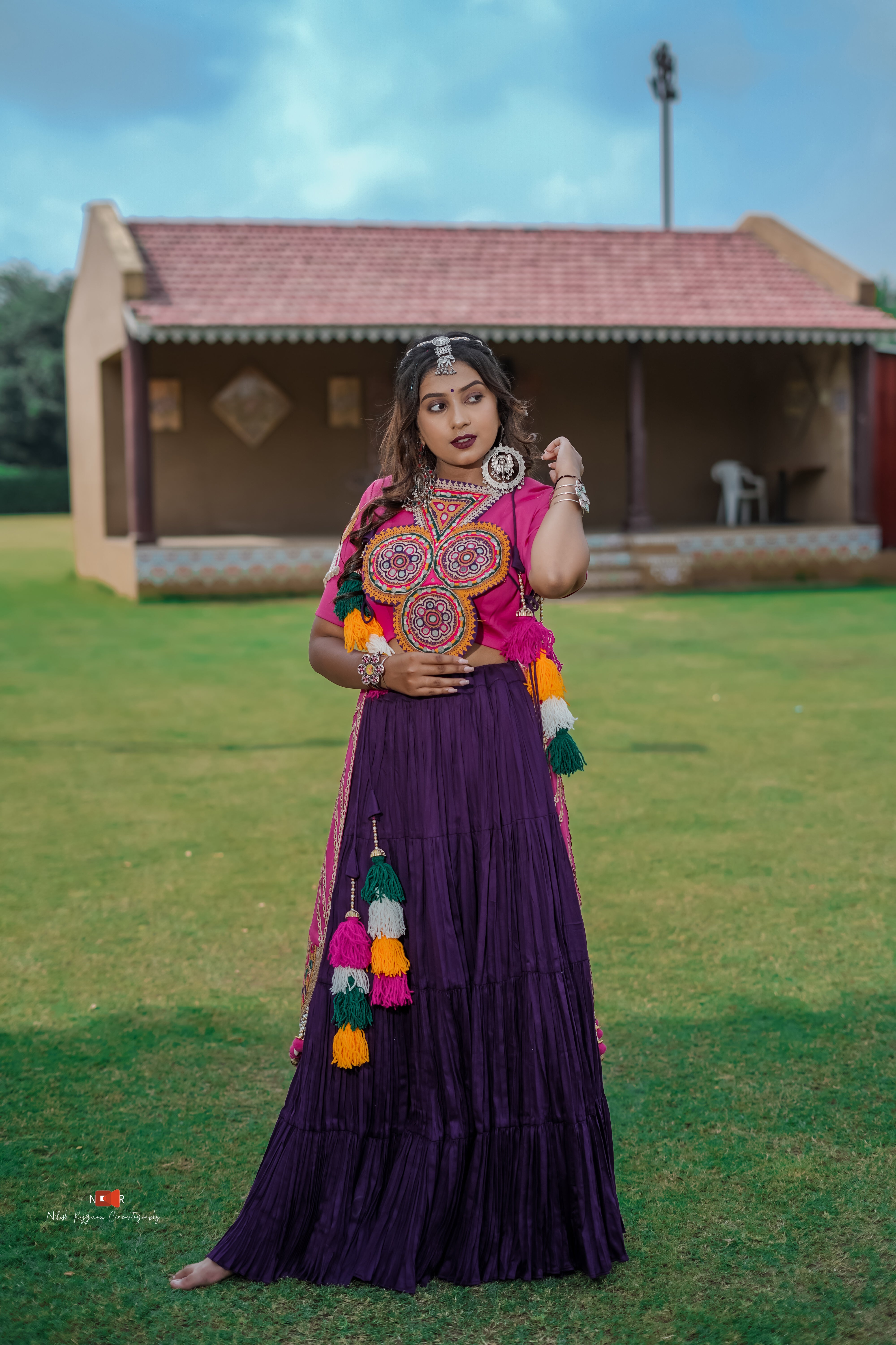 Purple and Pink lehenga