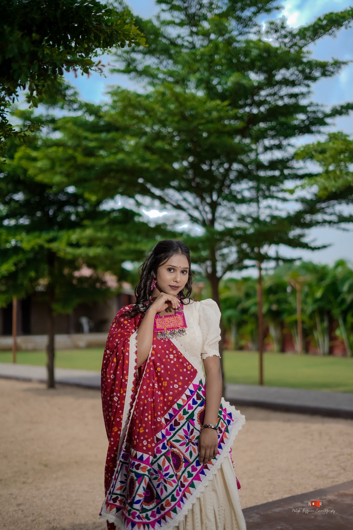 Off-White Red Lehenga