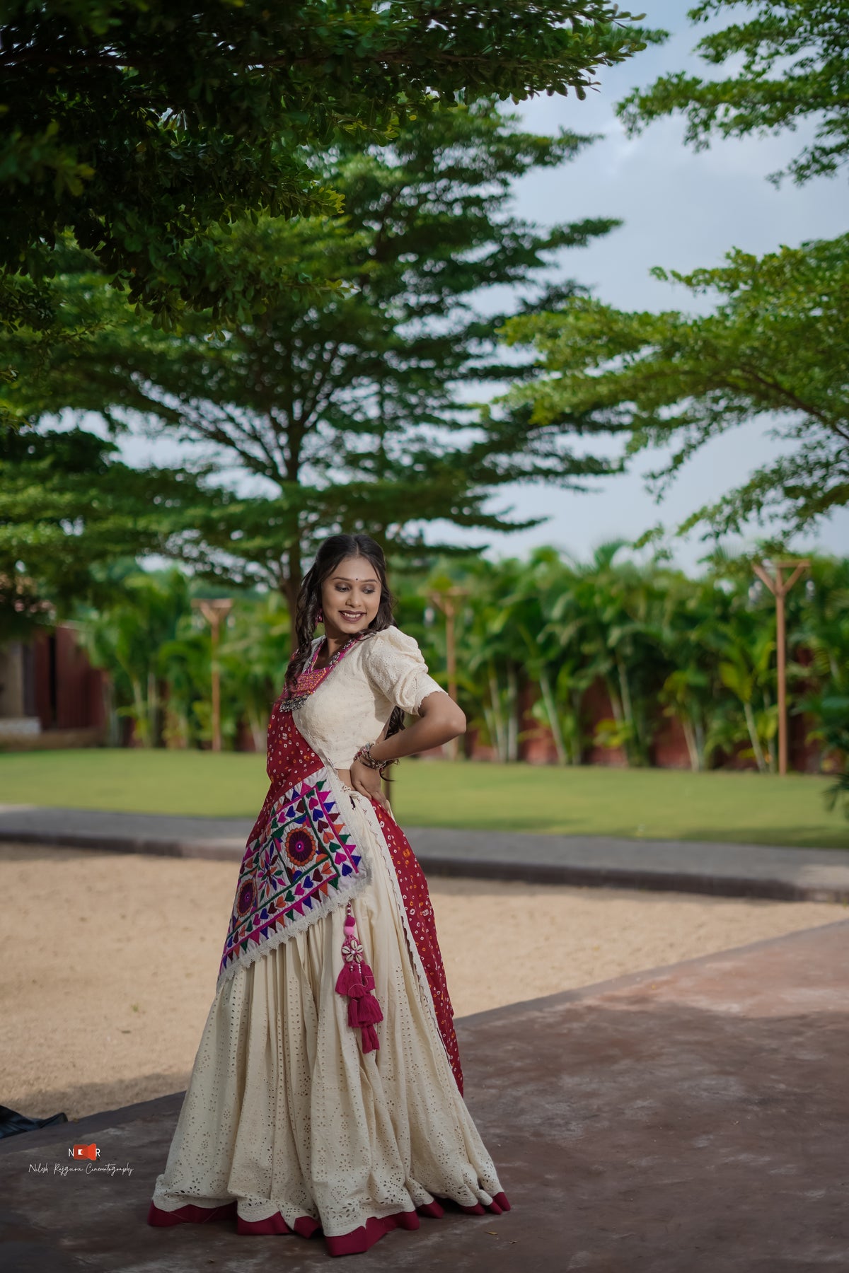 Off-White Red Lehenga