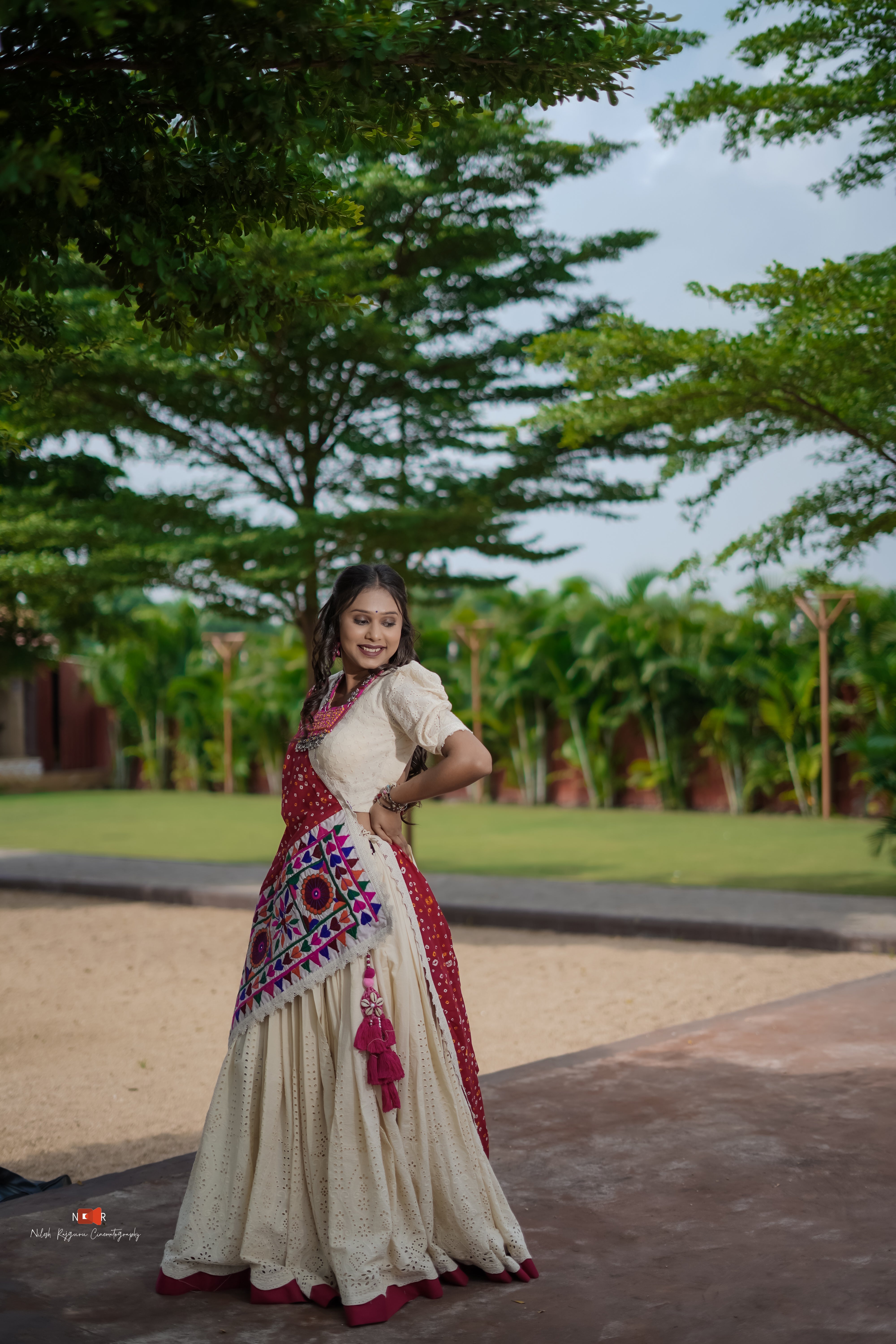 Off-White Red Lehenga