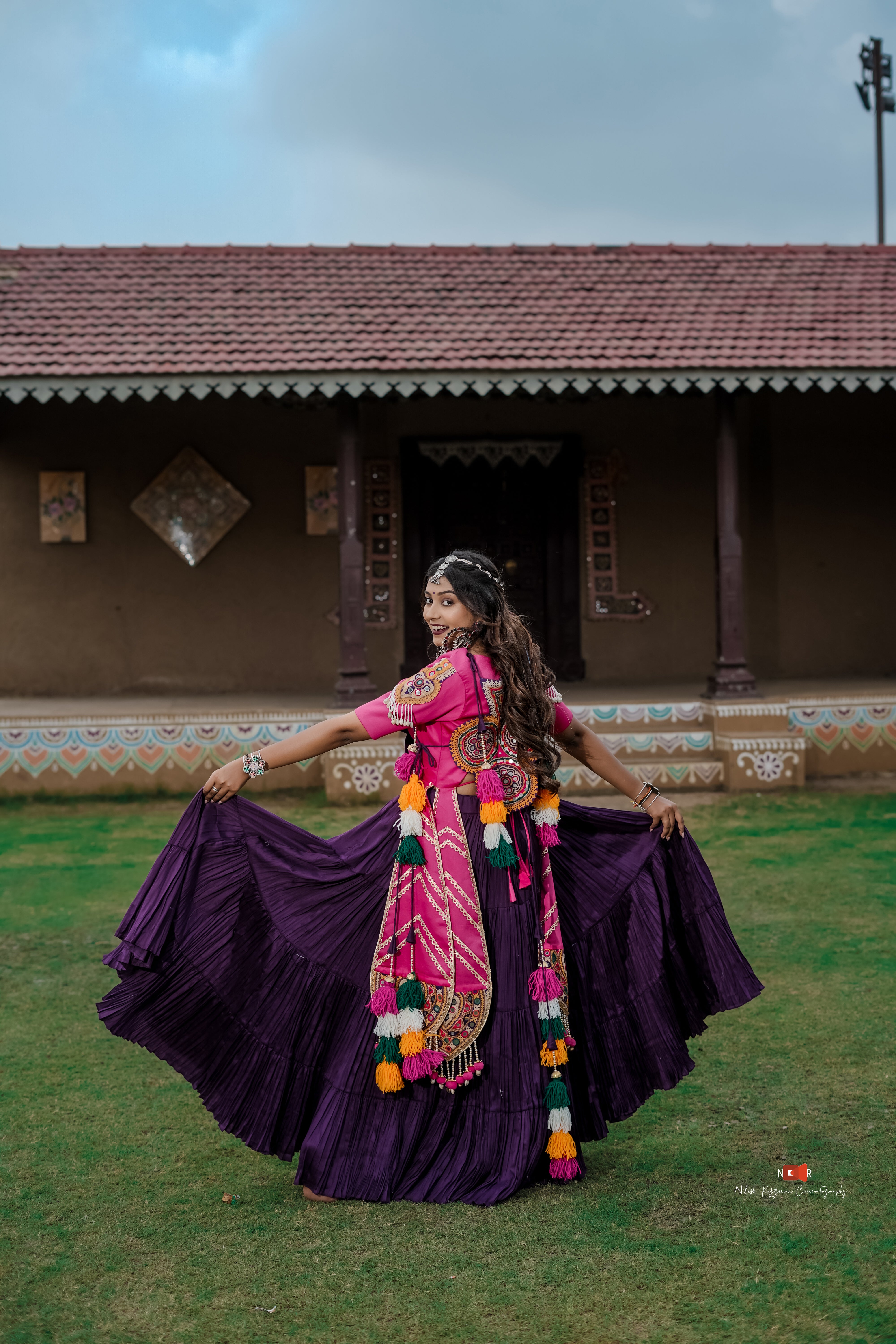 Purple and Pink lehenga