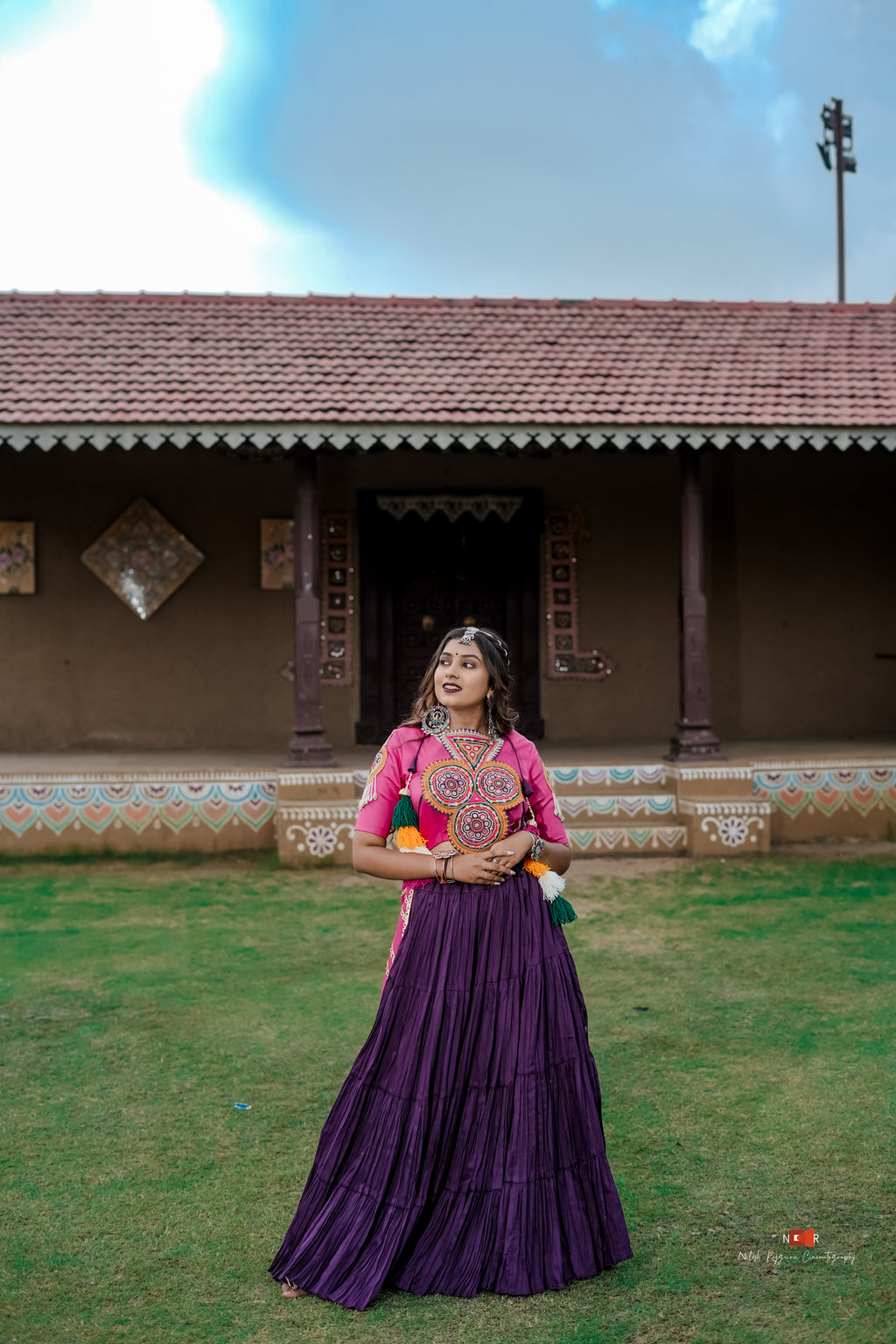 Purple and Pink lehenga