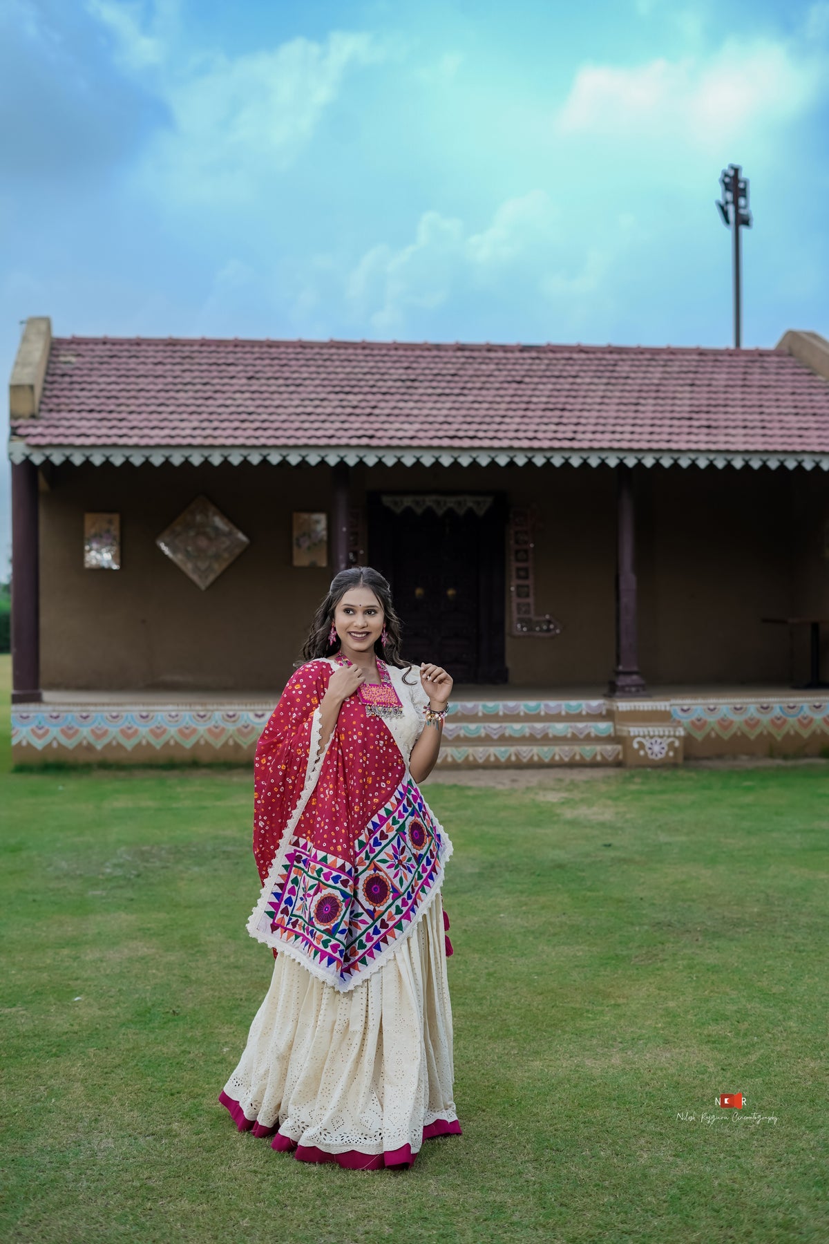 Off-White Red Lehenga
