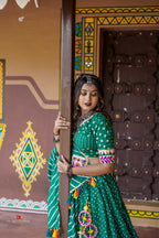 Green Bandhani Piece