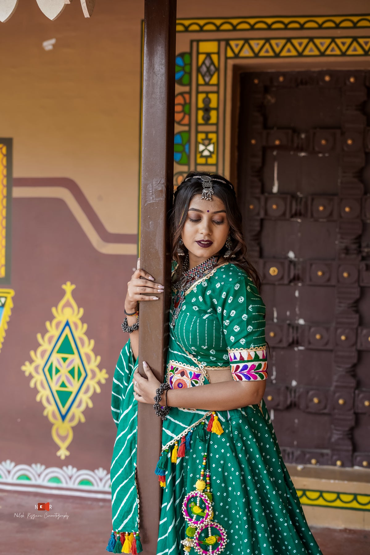Green Bandhani Piece