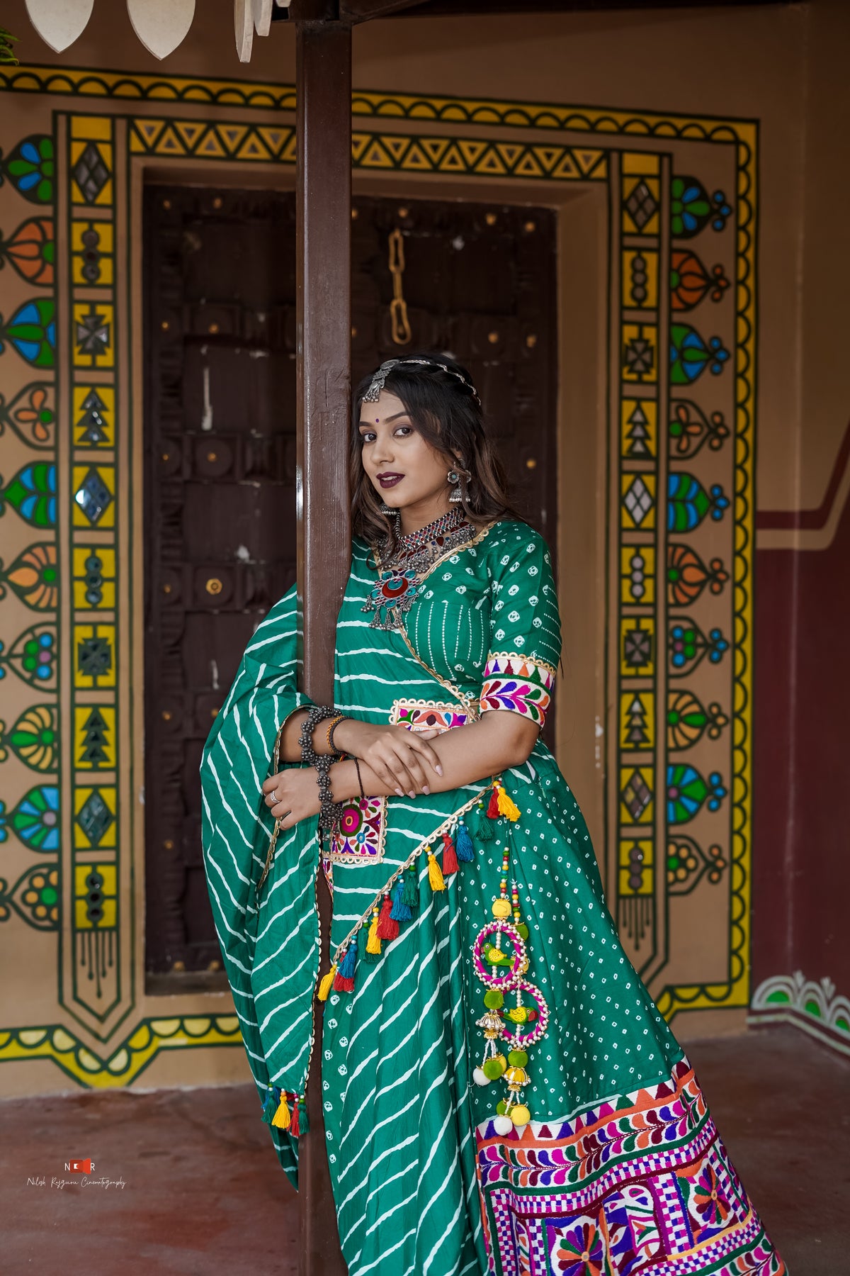 Green Bandhani Piece