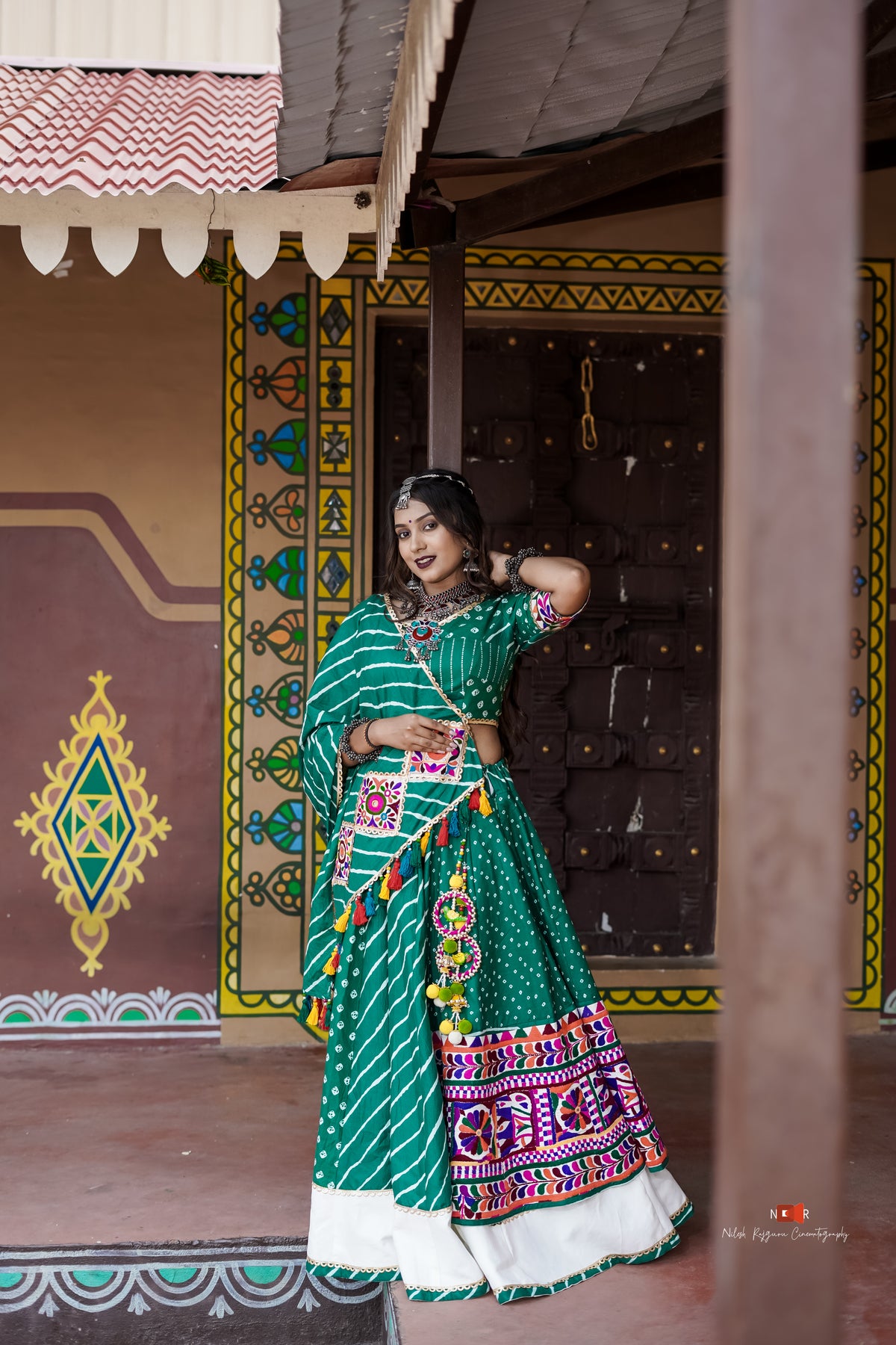 Green Bandhani Piece