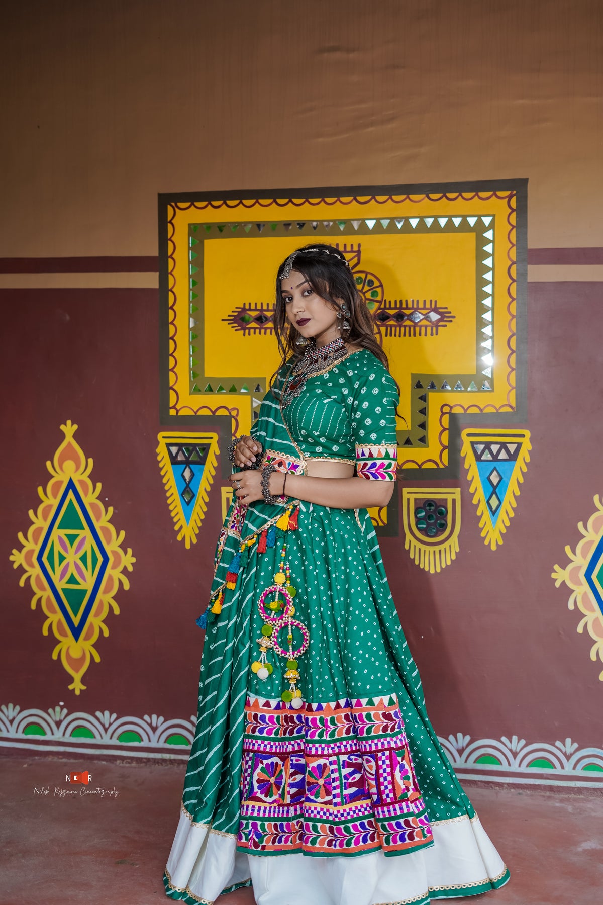 Green Bandhani Piece