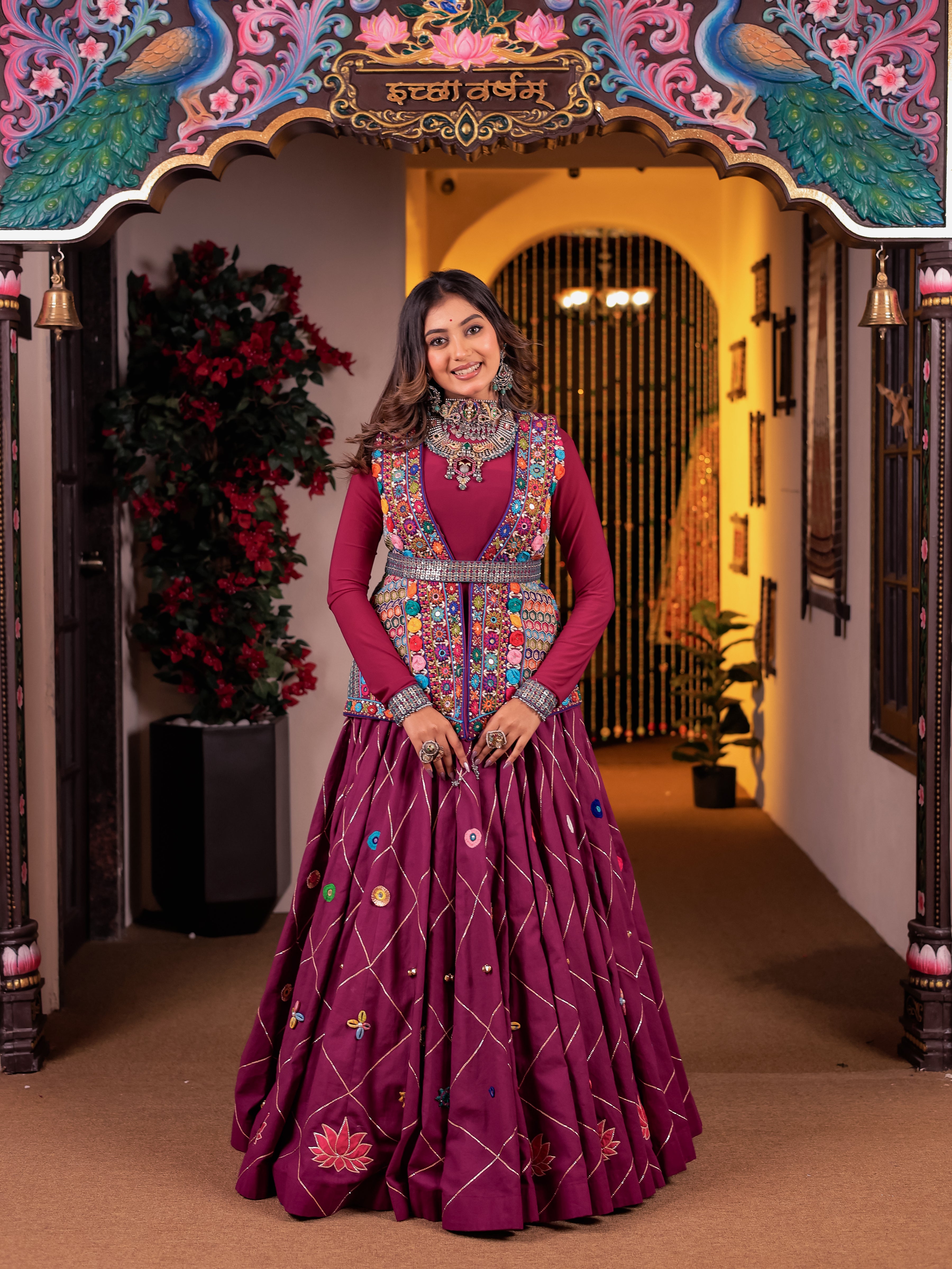 Cool Purple Handwork Khadi Designer Set