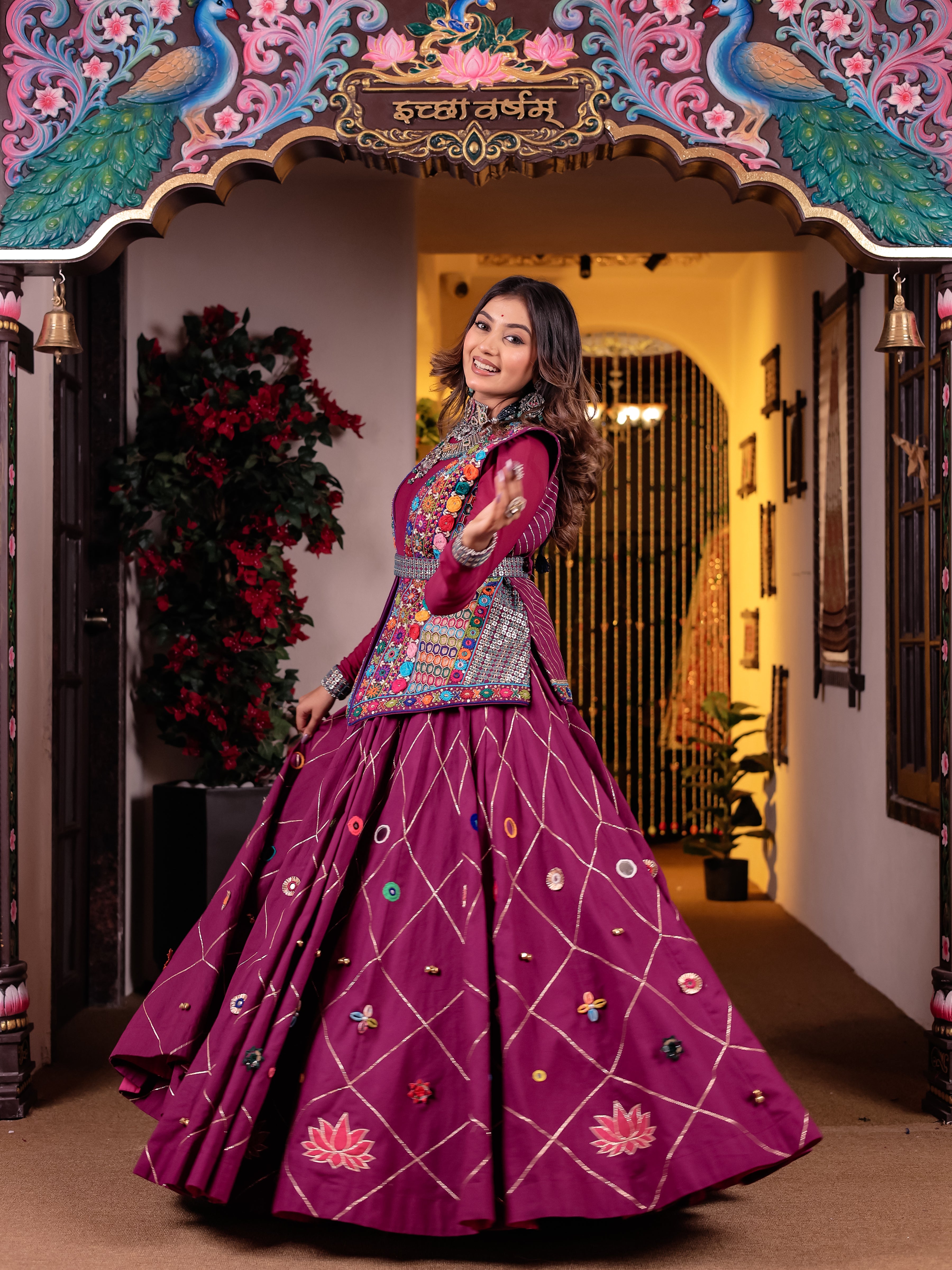 Cool Purple Handwork Khadi Designer Set