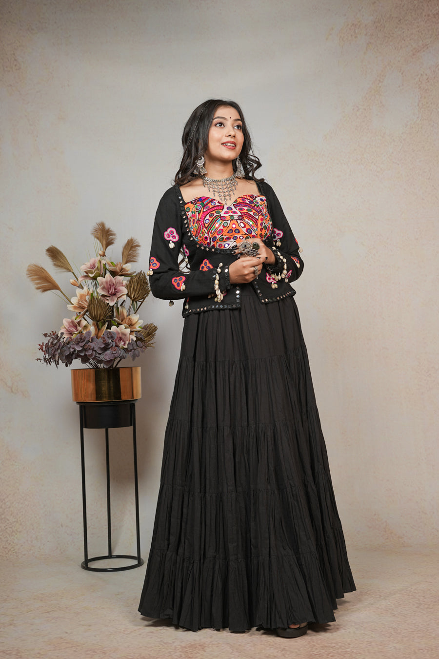 Black Kachi Lehenga