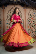 Orange ,Rani (Pink) Lehenga