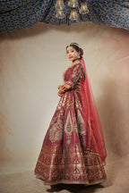 Peacock Maroon Lehenga