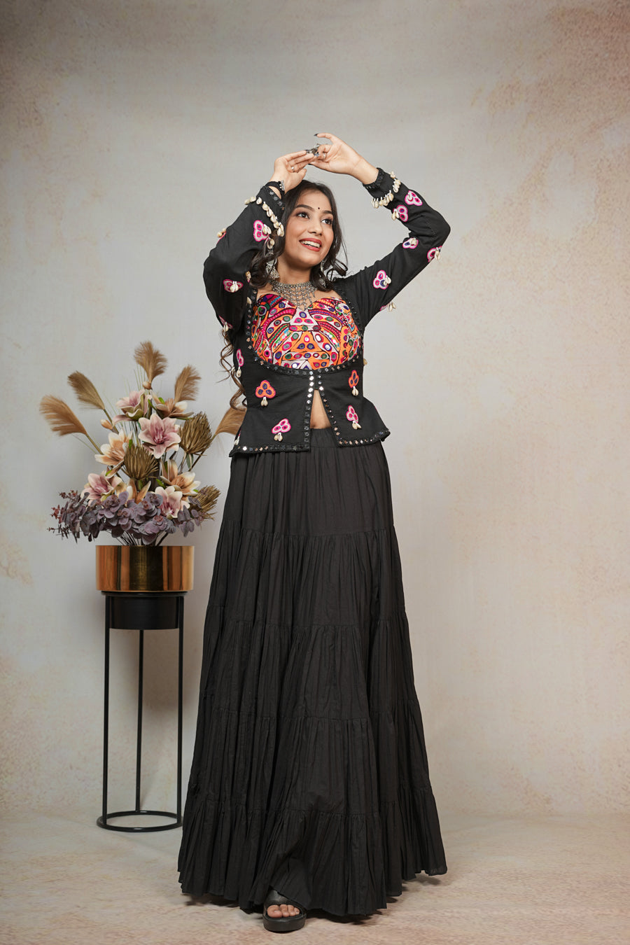 Black Kachi Lehenga