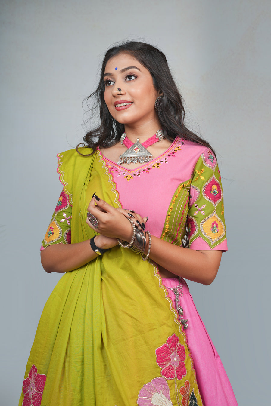 Baby Pink Flower Lehenga