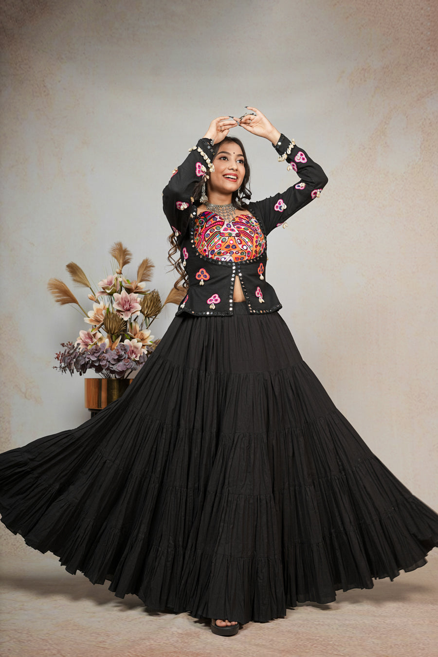 Black Kachi Lehenga