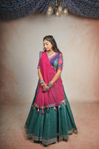 Rama and pink lehenga