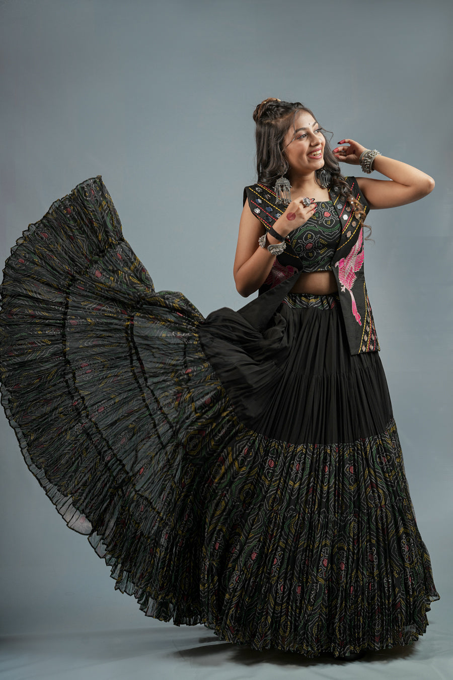 Black Panchi Jacket Piece