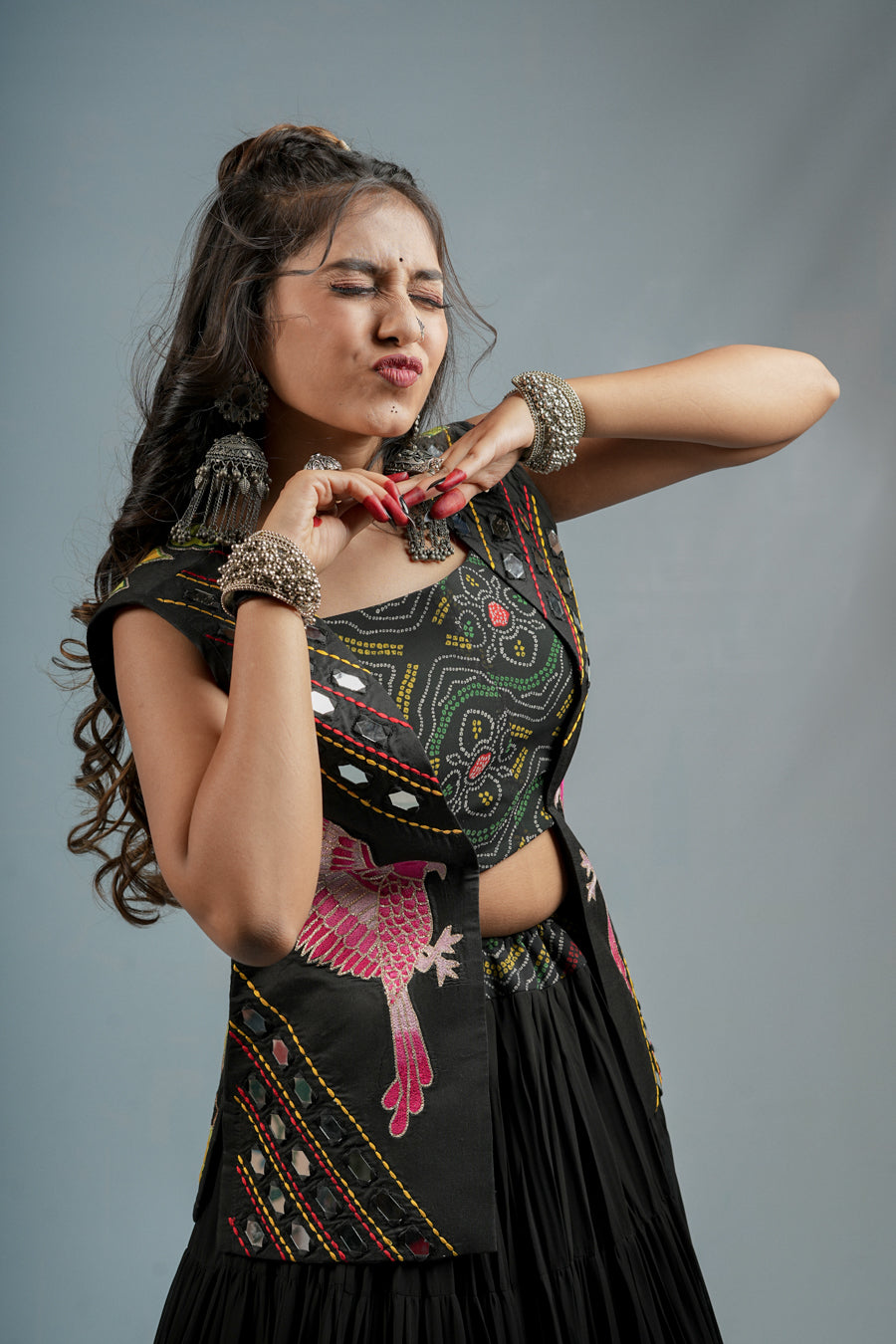 Black Panchi Jacket Piece