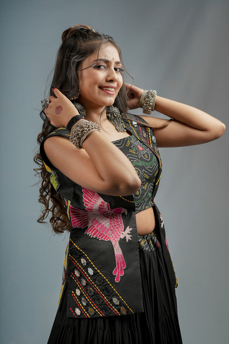 Black Panchi Jacket Piece