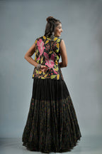 Black Panchi Jacket Piece