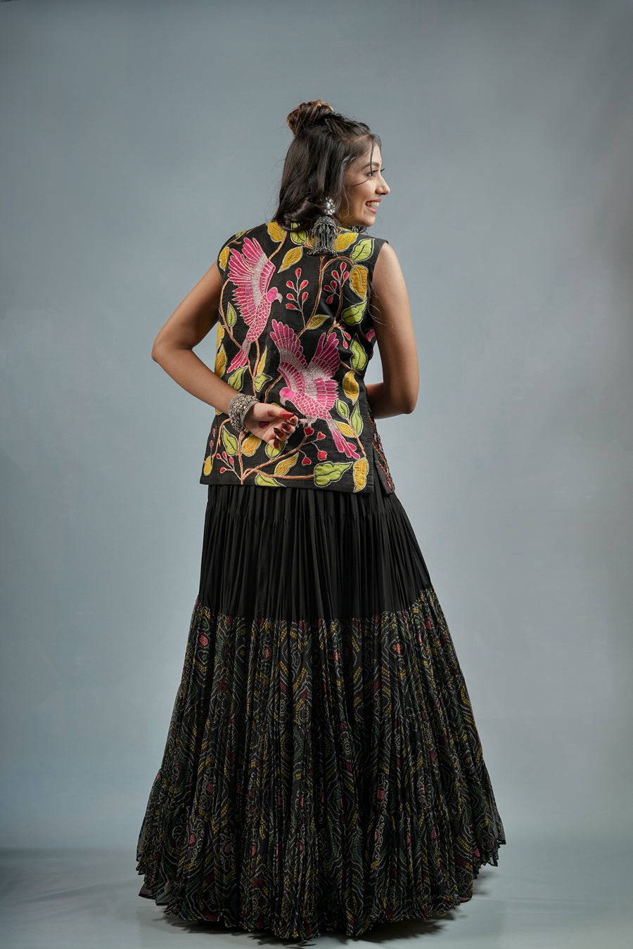 Black Panchi Jacket Piece