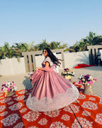 Pastel Pink Moti Work Lehenga